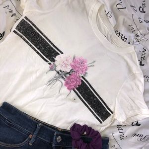 aeropostale white shirt with purple flowers